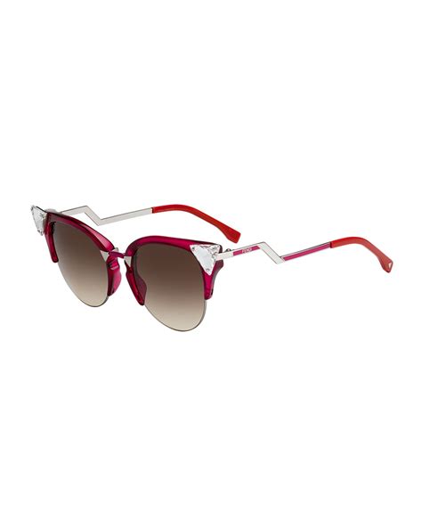 fendi iridia cat-eye sunglasses w peaked stud tip detail 0149s|Women's Designer Sunglasses .